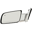 Driver and Passenger Side Mirrors, Power Adjust, Heated, Chrome, Standard Type, with Chrome Base and Housing