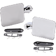 Driver and Passenger Side Mirror, Manual Adjust, Chrome, Door Panel Mount