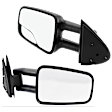 Driver and Passenger Side Towing Mirrors, Manual Adjust, Non-Heated, Manual Folding, Textured Black, Camper Type, with Wide Angle Glass(LH), without Wide Angle Glass(RH), Old Body Style