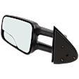 Driver and Passenger Side Towing Mirrors, Manual Adjust, Non-Heated, Manual Folding, Textured Black, Camper Type, with Wide Angle Glass(LH), without Wide Angle Glass(RH), Old Body Style