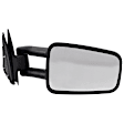Driver and Passenger Side Towing Mirrors, Manual Adjust, Non-Heated, Manual Folding, Textured Black, Camper Type, with Wide Angle Glass(LH), without Wide Angle Glass(RH), Old Body Style