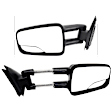 Driver and Passenger Side Towing Mirrors, Manual Adjust, Non-Heated, Manual Folding, Textured Black, with Blind Spot Glass, Camper Type, with Wide Angle Glass(LH), with Dual Glass(RH)