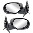 Driver and Passenger Side Mirror, Power Adjust, Heated, Manual Folding, With 1 Paintable and 1 Textured Black Cap, No Signal Light, No Memory, No Puddle Light, No Auto-Dim