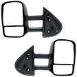 Driver and Passenger Side Towing Mirrors, Manual Adjust, Non-Heated, Manual Folding, Textured Black, Telescopic Type, Dual Glass, New Body Style, with RPO Code DF2 (Towing Style Mirrors)