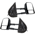 Driver and Passenger Side Towing Mirror, Power Adjust, Heated, Manual Folding, Textured Black, In-glass Signal Light, No Memory, No Puddle Light, No Auto-Dim, With Blind Spot Glass