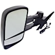 Driver and Passenger Side Towing Mirror, Power Adjust, Heated, Manual Folding, Textured Black, No Signal Light, No Memory, No Puddle Light, No Auto-Dim, With Blind Spot Glass