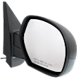 Driver and Passenger Side Mirror, Power Adjust, Heated, Manual Folding, Textured Black, No Signal Light, No Memory, No Puddle Light, No Auto-Dim, No Blind Spot Feature