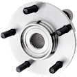 Front, Driver and Passenger Side Wheel Hub, 5 Lugs, With Bearing, AWD