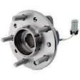 Front and Rear, Driver and Passenger Side Wheel Hub, 5 Lugs, With Bearing, With Sensor, FWD, 3.1L, 6Cyl