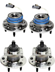 Front and Rear, Driver and Passenger Side Wheel Hub, 5 Lugs, With Bearing, With Sensor, FWD