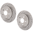 Rear Brake Discs, Cross-Drilled and Slotted, Solid, 5 Lugs, 330mm Front Disc