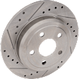 Rear Brake Discs, Cross-Drilled and Slotted, Solid, 5 Lugs, 330mm Front Disc