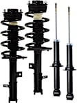 Front and Rear, Driver and Passenger Side Shock and Bare Struts, AWD/FWD, Except Self-Levelling Rear Suspension
