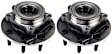 Front, Driver and Passenger Side Wheel Hub, 8 Lugs, With Bearing, With Sensor, 4WD