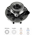 Front, Driver and Passenger Side Wheel Hub, 8 Lugs, With Bearing, With Sensor, 4WD