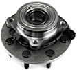 Front, Driver and Passenger Side Wheel Hub, 8 Lugs, With Bearing, With Sensor, 4WD
