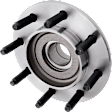 Front, Driver and Passenger Side Wheel Hub, 8 Lugs, With Bearing, RWD