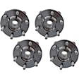 Front and Rear, Driver and Passenger Side Wheel Hub, 6 Lugs, With Bearing