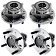 Front and Rear, Driver and Passenger Side Wheel Hub, 5 Lugs, With Bearing, FWD