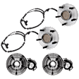 Front and Rear, Driver and Passenger Side Wheel Hub, 5 Lugs, With Bearing, With Sensor, FWD, 3.6L, 6Cyl
