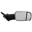 Driver and Passenger Side Towing Mirror, Power Adjust, Heated, Manual Folding, Chrome, In-housing Signal Light, With Memory, With Puddle Light, No Auto-Dim, With Blind Spot Detection in Glass