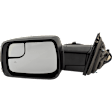 Driver and Passenger Side Mirror, Power Adjust, Heated, Power Folding, Textured Black, In-housing Signal Light, No Memory, With Puddle Light, No Auto-Dim, With Blind Spot Detection in Glass