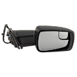 Driver and Passenger Side Mirror, Power Adjust, Heated, Power Folding, Textured Black, In-housing Signal Light, With Memory, With Puddle Light, No Auto-Dim, With Blind Spot Detection in Glass