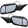 Driver and Passenger Side Towing Mirror, Power Adjust, Heated, Power Folding, Textured Black, In-housing Signal Light, No Memory, With Puddle Light, No Auto-Dim, With Blind Spot Glass