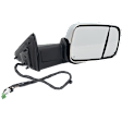 2021 Ram 2500 - Driver and Passenger Side Towing Mirror, Power Adjust, Heated, Chrome, Power Folding, In-housing Signal Light, Passenger Side - No Blind Spot Feature; Driver Side - With Blind Spot Corner Glass, With Memory, With Puddle Light, No Auto