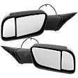 Driver and Passenger Side Towing Mirror, Power Adjust, Heated, Manual Folding, Textured Black, In-housing Signal Light, No Memory, With Puddle Light, No Auto-Dim, No Blind Spot Feature
