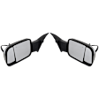 Driver and Passenger Side Towing Mirror, Power Adjust, Heated, Manual Folding, Textured Black, In-housing Signal Light, No Memory, With Puddle Light, No Auto-Dim, With Blind Spot Detection in Glass