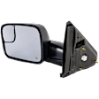 Driver and Passenger Side Towing Mirror, Power Adjust, Manual Folding, Heated, Textured Black, No Signal Light, No Memory, No Puddle Light, No Auto-Dimming, With Blind Spot Glass