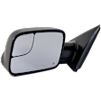 Driver and Passenger Side Towing Mirror, Power Adjust, Manual Folding, Heated, Textured Black, No Signal Light, No Memory, No Puddle Light, No Auto-Dimming, With Blind Spot Glass
