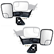 Driver and Passenger Side Towing Mirror, Manual Adjust, Non-Heated, Manual Folding, Textured Black, No Signal Light, No Memory, No Puddle Light, No Auto-Dim, With Blind Spot Glass