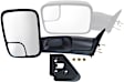 Driver and Passenger Side Towing Mirror, Manual Adjust, Non-Heated, Manual Folding, Textured Black, No Signal Light, No Memory, No Puddle Light, No Auto-Dim, With Blind Spot Glass