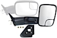 Driver and Passenger Side Towing Mirror, Manual Adjust, Non-Heated, Manual Folding, Textured Black, No Signal Light, No Memory, No Puddle Light, No Auto-Dim, With Blind Spot Glass