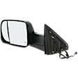 Driver and Passenger Side Towing Mirror, Power Adjust, Heated, Manual Folding, Textured Black, In-housing Signal Light, No Memory, With Puddle Light, No Auto-Dim, No Blind Spot Feature