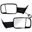Driver and Passenger Side Towing Mirror, Manual Adjust, Non-Heated, Manual Folding, Textured Black, Connector for Temp Sensor, No Signal Light