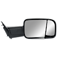 Driver and Passenger Side Towing Mirror, Manual Adjust, Non-Heated, Manual Folding, Textured Black, Connector for Temp Sensor, No Signal Light