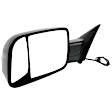 Driver and Passenger Side Towing Mirror, Manual Adjust, Non-Heated, Manual Folding, Textured Black, Connector for Temp Sensor, No Signal Light