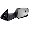 Driver and Passenger Side Towing Mirror, Manual Adjust, Non-Heated, Manual Folding, Textured Black, Connector for Temp Sensor, No Signal Light