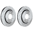 Front Brake Discs, Cross-Drilled and Slotted, Vented, 6 Lugs, 13.78 in. Disc Diameter