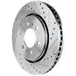 Front Brake Discs, Cross-Drilled and Slotted, Vented, 6 Lugs, 13.78 in. Disc Diameter