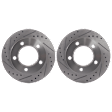 Front Brake Disc, Natural Finish, Cross-drilled and Slotted, Vented, 5 Lugs, 297.43 mm