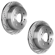 Rear Brake Disc, Natural Finish, Cross-drilled and Slotted, Vented, 7 Lugs, 348 mm