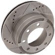 Front and Rear Brake Disc, 4-Wheel Set, Cross-drilled and Slotted, Vented, 4WD