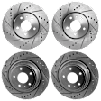 2018 Ford Fusion - Front and Rear Brake Disc, Natural Finish, Cross-drilled and Slotted, 5 Lugs, Front-300 mm/Rear-302.01 mm, 2.0L 4Cyl
