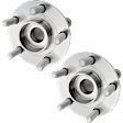 Front, Driver and Passenger Side Wheel Hub, 5 Lugs, With Bearing