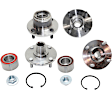 4-Wheel Set Front and Rear, Driver and Passenger Side Wheel Hubs, With Bearing, 4-Wheel ABS, For Models with Rear Disc Brake
