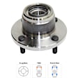 4-Wheel Set Front and Rear, Driver and Passenger Side Wheel Hubs, With Bearing, 4-Wheel ABS, For Models with Rear Disc Brake
